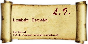 Lombár István névjegykártya