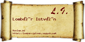 Lombár István névjegykártya